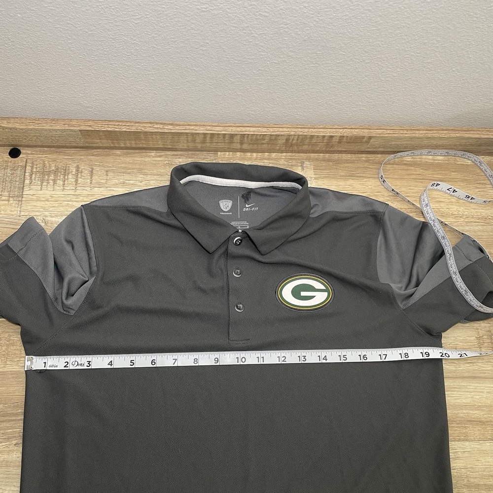 Nike Green Bay Packers NFL Training Dri-FIT Polo Shirt Gray Mens Medium - Picture 5 of 6